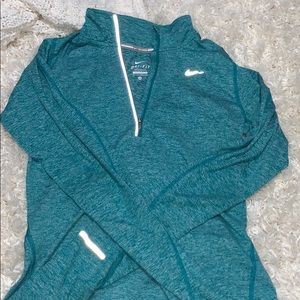 Blue half zip dri fit Nike long sleeve